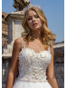 Beaded Double Straps Ivory Lace Tulle Wedding Dress